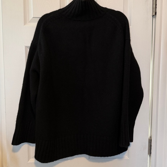 COS Chunky Pure Cashmere Mock-Neck Sweater Black Size Medium - Picture 11 of 14